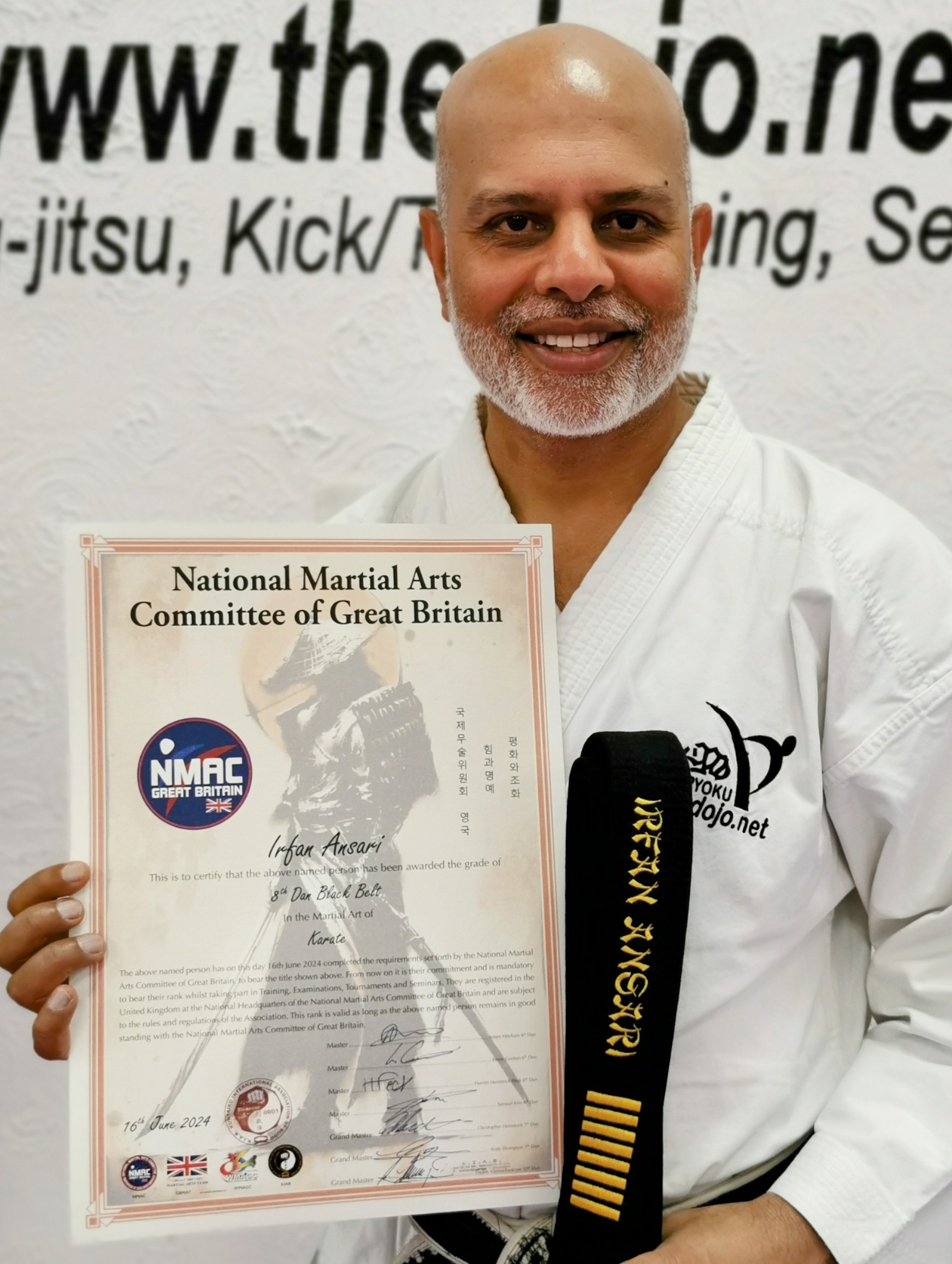 IRFAN awarded Black Belt 8th Dan
